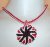 Collar rojo cafe y blanco adorno espiral