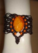 Pulsera cafe y naranja
