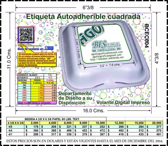 Etiquetas cuadradas