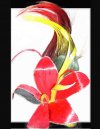 adorno de cabello natural: flor roja