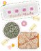Manteles a Crochet: Blanco con Flores Rosadas / Verde / Perla / Camino de Mesa Turquesa