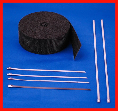 Aislamiento térmico para tubos de escape 2” X 50' Negro para carros y motocicletas