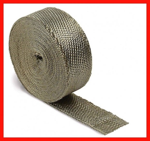 Titanium Aislamiento térmico para tubos de escape 2” X 50' 2000 ° F grados