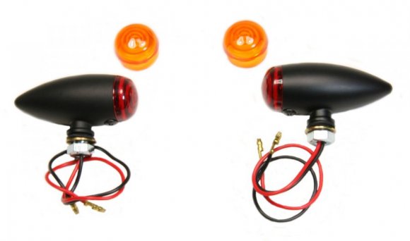 Set 4 direcionales para motos Custom, Bobber, Cafe Racer, ajuste universal Yamaha, Honda, Suzuki, Kawasaki, Harley Davidson