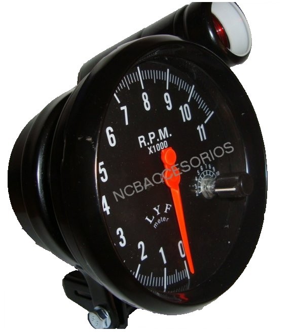 TACOMETRO MANUAL NEGRO FONDO NEGRO DE 11000 RPM