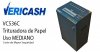 Vericash VC536C, TRITURADORA PARA USO MEDIANO, 16-18 HOJAS 70g, TRITURA: PAPEL, CLIPS, GRAPAS, CD-DVD, TJA.CRÉD., MICRO CORTE CRUZADO 2mm x 10mm, SEGURIDAD 4, SENSOR GUARD, 40 Ltr, SILENCIOSA, AUTO DET.INICIO, CICLOS DIARIOS, TRJ.20 MIN.