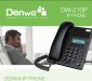 Denwa DW-210P, Teléfono IP, Gama Baja, unlínea expandible a 2 líneas SIP, 1 cuenta SIP (2 opcional), Pantalla 128 x 48px, 4 teclas de función programables, Calidad de voz HD: HD speaker, HD handset, Directorio via XML, 2 Ptos LAN / 1 Pto PoE