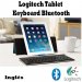 Logitech Tablet Keyboard Bluetooth 920003241, Teclado en inglés delgado para Tablets, Diseñado para impresionar, escriba con estilo, Añada un teclado inalámbrico vía Bluetooth® que está siempre dispuesto a escribir con precisión, Incluye Estuche