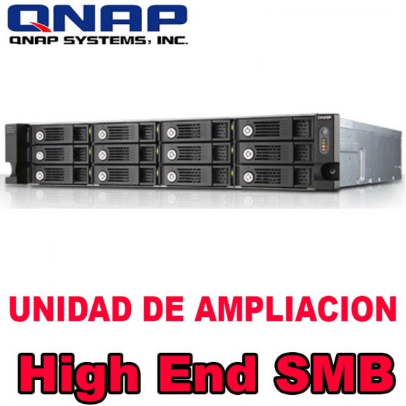 QNAP UX-1200U-RP, 12-bay rack expansion enclosure with hot-swappable HDD design, SATA 6Gbs, auto on/off with NAS power status. Without Rail Kit, NO HD