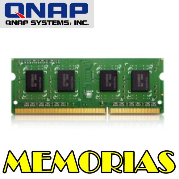 QNAP 2GDR3L-SO-1600, Memoria RAM 4GB DDR3L RAM, 1600 MHz, SO-DIMM, For TS-x51, 451U, x53, x53U series (suggest to use the same size memory for both memory slots) and TVS-x63 series