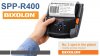 Bixolon SPP-R400, 4 inch, Printer Movil Direct Thermal, 203 dpi, Up to 104 mm, Rollo 57 mm, Bluetooth V3.0+EDR, WLAN 802.11 b/g - WEP40/104, WPA1/2, (PSK, EAP) , 64 Mbit SDRAM, 32 Mbit FlashROM
