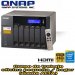 QNAP TS-653A-8G, 6-Bay Prof.NAS, Intel Celeron N3150 Quad Core 1.6GHz up to 2.08GHz, 8GB DDR3L RAM max 8GB, SATA 6Gb/s, 4xGbE, AES-NI transcoding 4K H.264, 4K HDMI, 2xHDMI, Virt.ST, Surv.ST, max 1 UX expansion unit, 2x 6.3mmMIC In, 1x Line out, NO HD