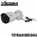 Vicom VIR-60BL-4N1-1MP, CAMARA TetraHibrida BALA METALICA VARIFOCAL BLANCA 1MP, 4 TECNOLOGIAS TVL, AHD, HDCVI, TVI, 3.6-12MM, IR 40M, DÍA/NOCHE, ICR, AWB, AGC, IP66, DC12V, NTSC