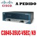 Cisco Router C3845-35UC-VSEC/K9, Cisco 3800 Router Voice Security Bundle, 3845 w/ PVDM2-64, NME-CUE, 35 CME/CUE/Ph lic, Adv IP, 128F/512D