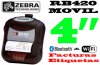ZEBRA RW420 - BT/WIFI, 4”, Impresora Portatil Térmica de Recibos, Facturas y Etiquetas, Diseño Resistente, IP54 de resistencia al agua y el polvo, Bluetooth, Ideal para Puntos de Venta móviles, Servicio en Sitio, Puntos de Distribución y Control