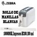 Zebra 10006995K, Rollo de Manillas Blancas 1”x11”, para impresora HC100, 200 Unidades