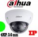 Dahua DH-IPC-HDBW4421EN-AS-0360, CAMARA IP Gama Media tipo DOMO METALI/PLASTI, 4MP 1/3” CMOS LENTE 3.6MM, AUDIO WDR120DB, DÍA/NOCHE (ICR), AWB, AGC, BLC,3D-DNR, IR 30M, IP67, IK10, ALARMA, 12V, POE, SLOT MIC SD, ONVIF, PSIA, CGI
