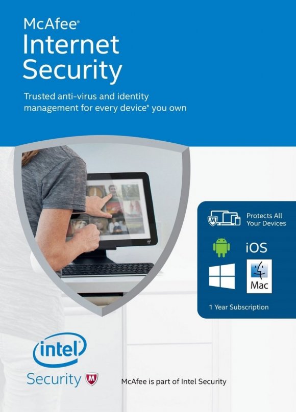 McAfee Internet Security 2016, 3 Licencias x Un Año.