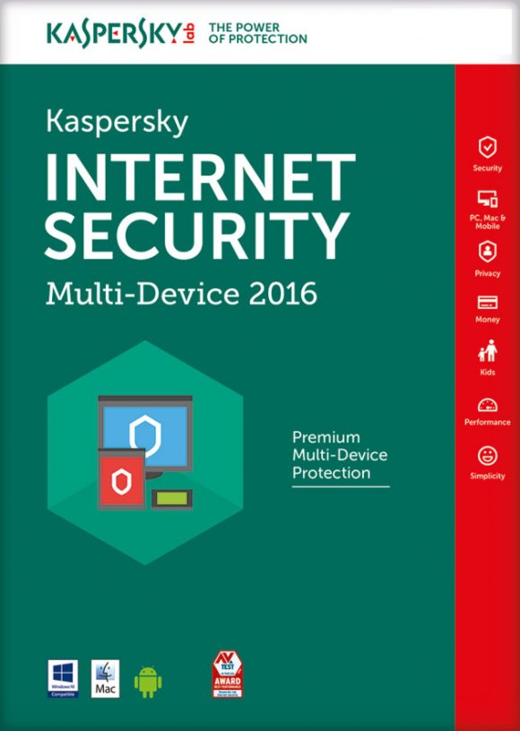 Kaspersky Internet Security 2016 Multidispositivos para 5PCs 1Año