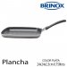 Brinox 7014/358, Sarten de Aluminio, A LA PLANCHA, AntiAderante, Color Chili PLATA, 24x24x2.3cm 0.75litros