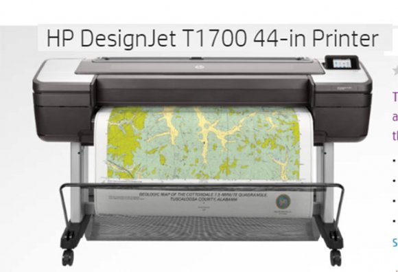 HP DESIGNJET T1700 W6B55A#B1K, IMPRESORA PLOTER DE 44” (111.7CM), 2400x1200DPI, 6 CARTUCHOS, USB + GIGABIT, RAM 128GB VIRTUAL, PEDESTAL