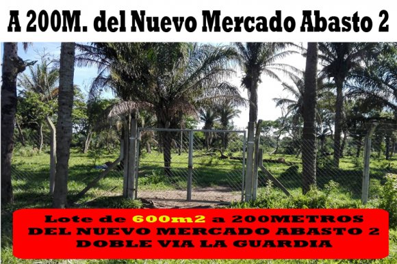 Vendo 11 Lotes extrategicamente bien ubicados y con un futuro de PlusValia altamente asegurado a 200 Metros del Nuevo Mercado Abasto 2, Doble via la Guardia Km 8 entre 8vo y 9no anillo, Santa Cruz, 11 Lotes: 5 de 600m2 sobre 9no anillo y 6 de +/- 400m2