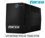 FORZA NT-752U, UPS INTERACTIVO, UPS CON FUNCION DE SOBRETENSION, 750VA/375W 220VAC, 6 Tomas de corriente (5 Para respaldo/regulacin y 1 exclusiva contra sobretensin), RJ11, Tiempo de Autonoma de 25 minutos Aprox.