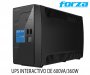 FORZA RT-602LCD, UPS INTERACTIVO, UPS INTERACTIVA CON PUERTOS USB DE CARGA, 600VA/360W 220VAC, 8 tomas (4 Para respaldo/regulacin y 4 exclusivas contra sobretensin), 2USB, Tiempo de Autonoma de 25 minutos Aprox.