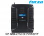 FORZA HT-752LCD, UPS INTERACTIVO, 750VA/375W 220VAC, 10 tomas de corriente frontales, 45-65Hz, Tiempo de Autonoma de 25 minutos Aprox, USA 1 BATERIA FUB-1270 (12V 7Ah), 2 Puertos USB para carga rpida, RJ45/11