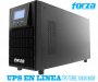 FORZA FDC-1002T, UPS EN LNEA TIPO TORRE, 1000VA/800W 220VAC, Tiempo de Autonoma de 45 minutos Aprox, 4 salidas universales, Forma de Onda Senoidal Pura, Topologa: Doble conversin en lnea, USB/SNMP/RS232, 40 -70Hz