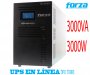 FORZA FDC-203K-I, UPS EN LÍNEA TIPO TORRE, 3000VA/3000W 220VAC, (EPO), 8 Salidas universales, USB/SNMP/RS232 • Usa 6 baterias FUB-1290 (12V 9A), 40 - 70Hz, Software de gestión: Forza Tracker, TecnologÍa MOV