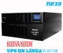 FORZA FDC-206KMR, UPS EN LÍNEA MONTAJE EN RACK / TORRE, 6000VA/6000W 110-300VAC, (EPO), USB/ SNMP / RS232, 50 - 60Hz, TecnologÍa MOV, Usa 20 baterias FUB-1290 (12V 9A), Carcasa Metálica, Contactos de Cobre Premium , Dimensiones: 592x250x826mm