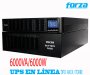 FORZA FDC-206KMR, UPS EN LNEA MONTAJE EN RACK / TORRE, 6000VA/6000W 110-300VAC, (EPO), USB/ SNMP / RS232, 50 - 60Hz, Tecnologa MOV, Usa 20 baterias FUB-1290 (12V 9A), Carcasa Metlica, Contactos de Cobre Premium , Dimensiones: 592x250x826mm