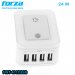 Forza FWT-4012USB, TOMACORRIENTE PROTECTOR DE SOBRETENSION CON PUERTOS USB, 24 W, 110-220VAC / 15A, 4 Puertos USB protegidos carga 4.8A, 1080 Joules, 50/60 Hz  (deteccin automtica), Material retardante de llama