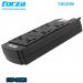 Forza FSP-06MN, PROTECTOR DE SOBRETENSION CON CUBIERTAS DESLIZABLES, 1800W, 220-240VAC, Cubiertas deslizables en cada enchufe, 6 Salidas universales,  50 - 60Hz, Material retardante de llama, Interruptor automtico de sobrecarga