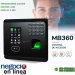 ZKTeco ZK-MB360/ID, CONTROL DE ASISTENCIA MULTIBIOMÉTRICO FACIAL/RFID CON CONTROL DE PUERTA, (rostros 1500, tarjetas 2000, huellas 2000, eventos 100000), 125KHz, RED 10/100Mbps, Salida cerradura y alarma, 1 botón salida, Pant.2.8”