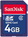 Sandisk SDHC 4 GB