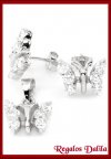 Aros y Dije Plata Rodinada Mariposas