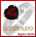 Anillo Plata Rodinada Granate Natural