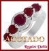 Anillo Plata Rodinada Rubies Naturales