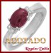 Anillo Plata Rodinada Rubi Natural Solitario