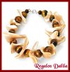Pulsera Piedras Naturales Ojo de Tigre y Nacar