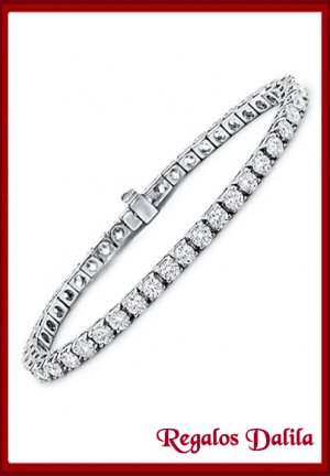 Pulsera Plata Rodinada Cubics Cristal