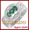 Anillo Plata Rodinada Esmeraldas Naturales