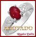 Anillo Plata Rodinada Rubi Natural y Topacios