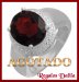 Anillo Plata Rodinada Granate Natural