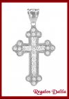 Cruz de Plata Rodinada Cubics Imponente