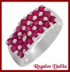 Anillo Plata Rodinada Rubies Naturales