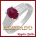 Anillo Plata Rodinada Rubi Natural y Topacios