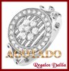 Anillo Plata Rodinada CZ Cristal Sello